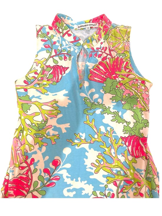barbara gerwit Dresses & Skirts - Barbara Gerwit Sleeveless Preppy Resort Shift Dress Tropical Seashell Print- XS